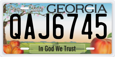 GA license plate QAJ6745