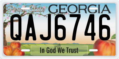 GA license plate QAJ6746
