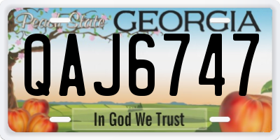 GA license plate QAJ6747