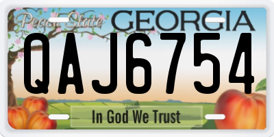 GA license plate QAJ6754