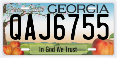 GA license plate QAJ6755