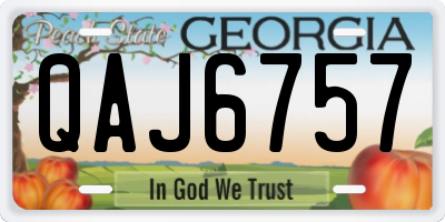 GA license plate QAJ6757