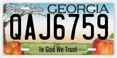GA license plate QAJ6759