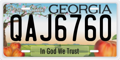 GA license plate QAJ6760