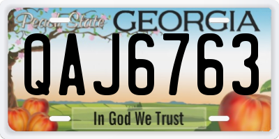 GA license plate QAJ6763