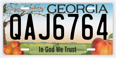 GA license plate QAJ6764
