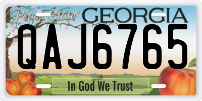 GA license plate QAJ6765