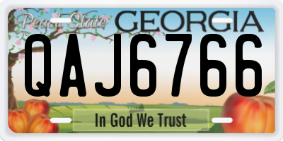 GA license plate QAJ6766