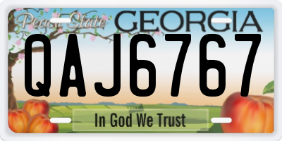 GA license plate QAJ6767