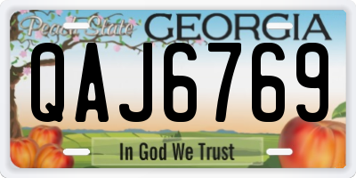 GA license plate QAJ6769