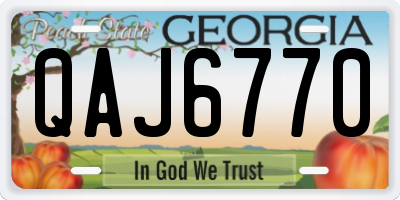 GA license plate QAJ6770