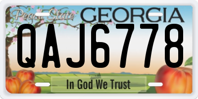 GA license plate QAJ6778