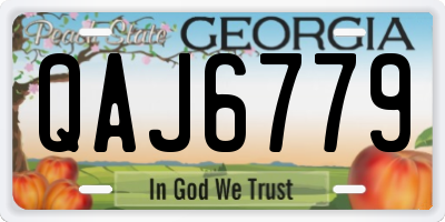 GA license plate QAJ6779