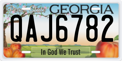 GA license plate QAJ6782
