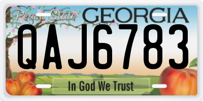 GA license plate QAJ6783