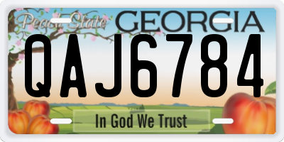 GA license plate QAJ6784