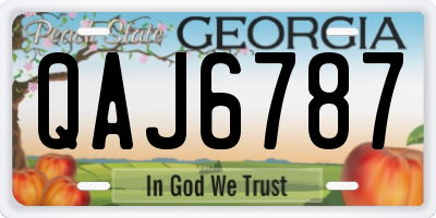 GA license plate QAJ6787