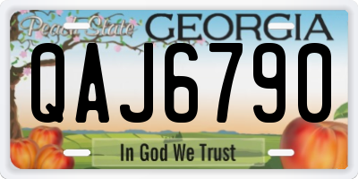 GA license plate QAJ6790