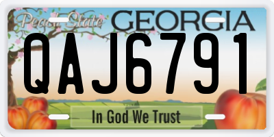 GA license plate QAJ6791