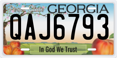 GA license plate QAJ6793