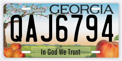 GA license plate QAJ6794