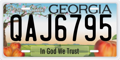 GA license plate QAJ6795