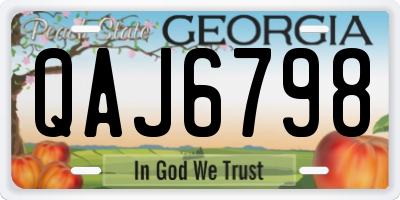 GA license plate QAJ6798