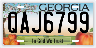 GA license plate QAJ6799