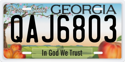 GA license plate QAJ6803
