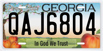 GA license plate QAJ6804