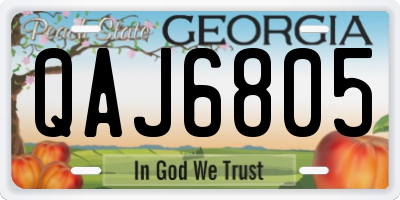 GA license plate QAJ6805