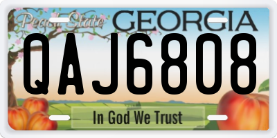 GA license plate QAJ6808