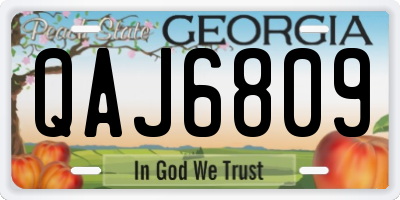 GA license plate QAJ6809