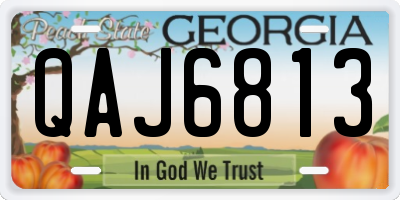 GA license plate QAJ6813