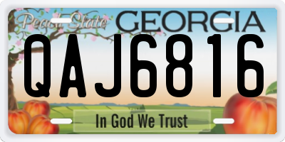 GA license plate QAJ6816