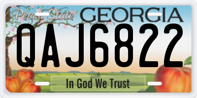 GA license plate QAJ6822
