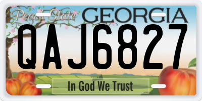 GA license plate QAJ6827