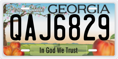 GA license plate QAJ6829