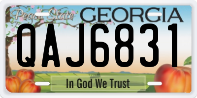 GA license plate QAJ6831