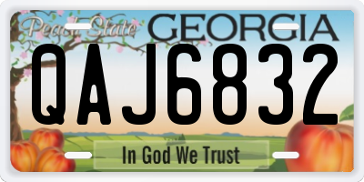 GA license plate QAJ6832