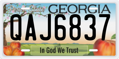 GA license plate QAJ6837