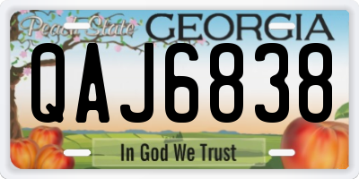 GA license plate QAJ6838