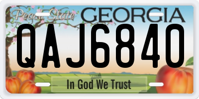 GA license plate QAJ6840