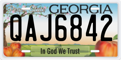 GA license plate QAJ6842