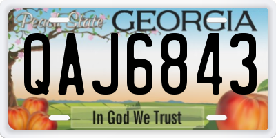 GA license plate QAJ6843