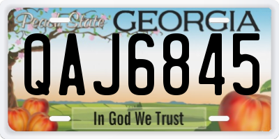 GA license plate QAJ6845