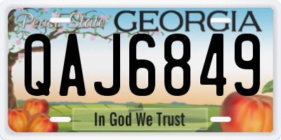 GA license plate QAJ6849