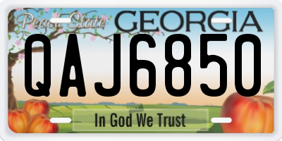 GA license plate QAJ6850