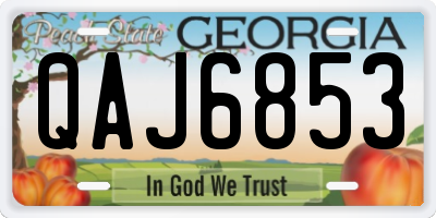 GA license plate QAJ6853