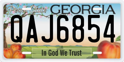 GA license plate QAJ6854
